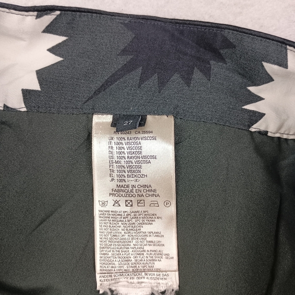 Diesel High Waist Cuff Crop Pant In Charcoal/Black/White Combo Size 27 - Picture 5 of 6